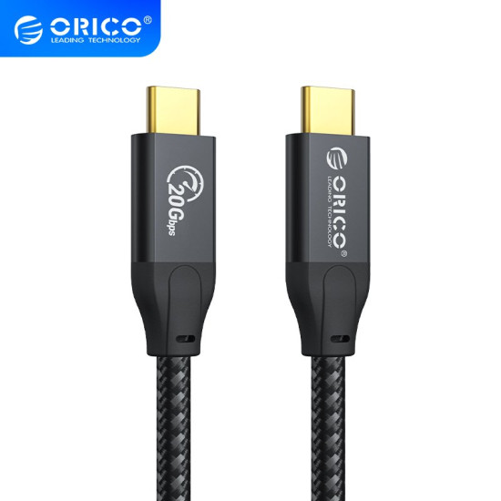 USB кабел Orico USB 3.2 Gen2x2 - Type-C to Type-C PD100W 20Gbps 0.5m Black - CM32-05-BK