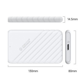Кутия за диск Orico Storage - Case - 2.5 inch USB3.0 WHITE - 25PW1-U3-WH