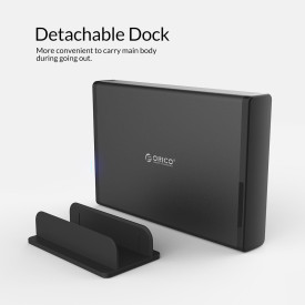 Кутия за диск Orico Storage - Case - 3.5 inch Vertical, USB3.0, Power adapter, UASP, black - 7688U3-BK