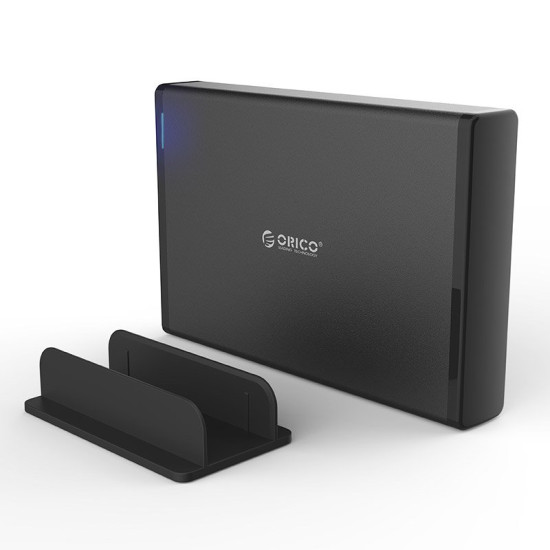 Кутия за диск Orico Storage - Case - 3.5 inch Vertical, USB3.0, Power adapter, UASP, black - 7688U3-BK