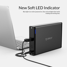 Кутия за диск Orico Storage - Case - 3.5 inch Vertical, USB3.0, Power adapter, UASP, black - 7688U3-BK