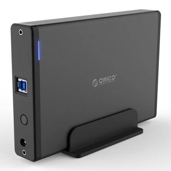 Кутия за диск Orico Storage - Case - 3.5 inch Vertical, USB3.0, Power adapter, UASP, black - 7688U3-BK