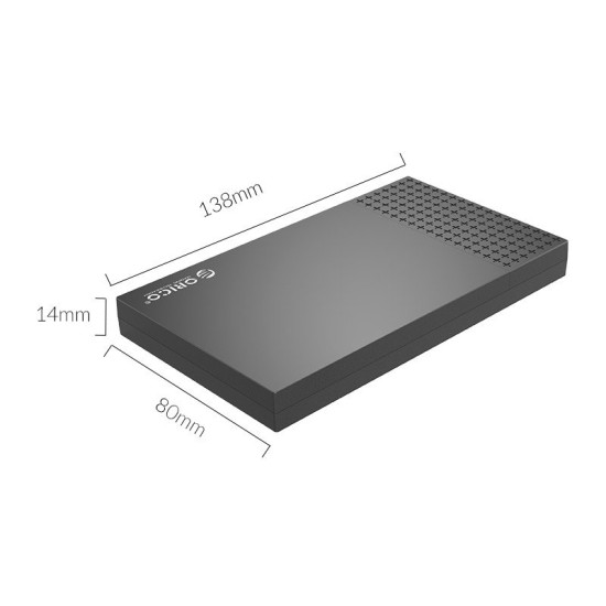 Външна кутия за диск Orico Storage - Case - 2.5 inch TYPE C Black - 2526C3-BK