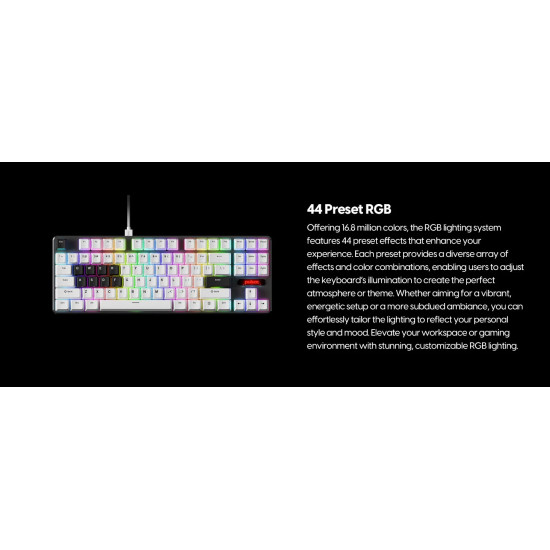 Клавиатура Pulsar Professional Gaming Mechanical Keyboard PCMK 2 HE TKL ANSI White - 8K, Gateron Magnetic Switches Linear