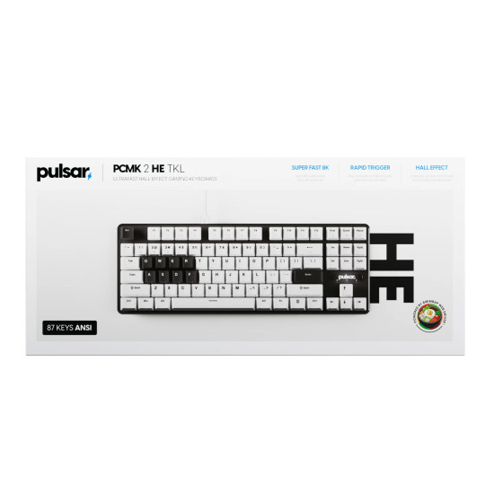 Клавиатура Pulsar Professional Gaming Mechanical Keyboard PCMK 2 HE TKL ANSI White - 8K, Gateron Magnetic Switches Linear