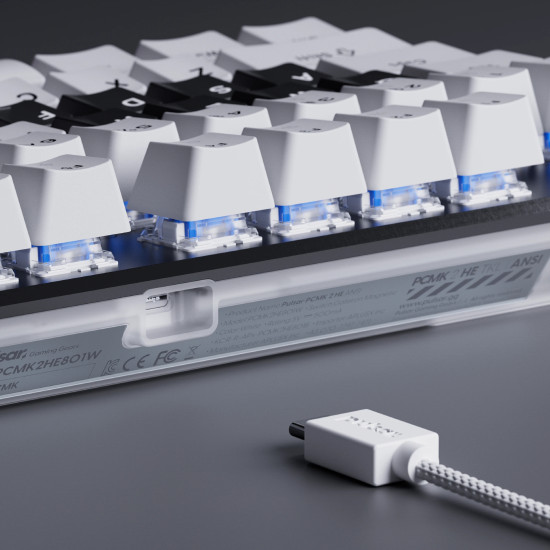 Клавиатура Pulsar Professional Gaming Mechanical Keyboard PCMK 2 HE TKL ANSI White - 8K, Gateron Magnetic Switches Linear