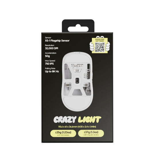 Безжична мишка Pulsar Wireless Gaming Mouse X2 CrazyLight Uyuni White 8K