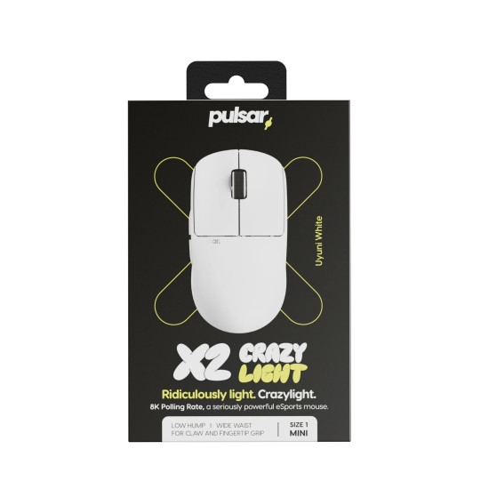 Безжична мишка Pulsar Wireless Gaming Mouse X2 CrazyLight Uyuni White 8K