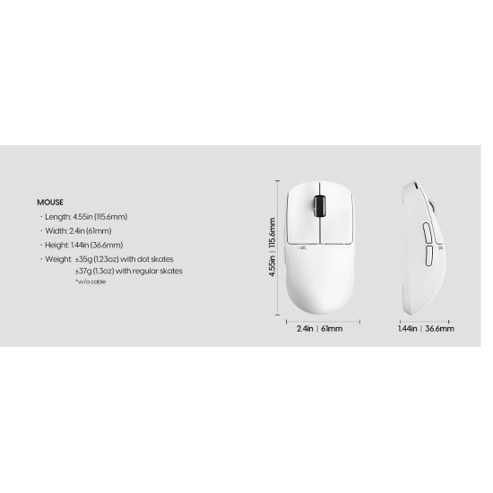 Безжична мишка Pulsar Wireless Gaming Mouse X2 CrazyLight Uyuni White 8K