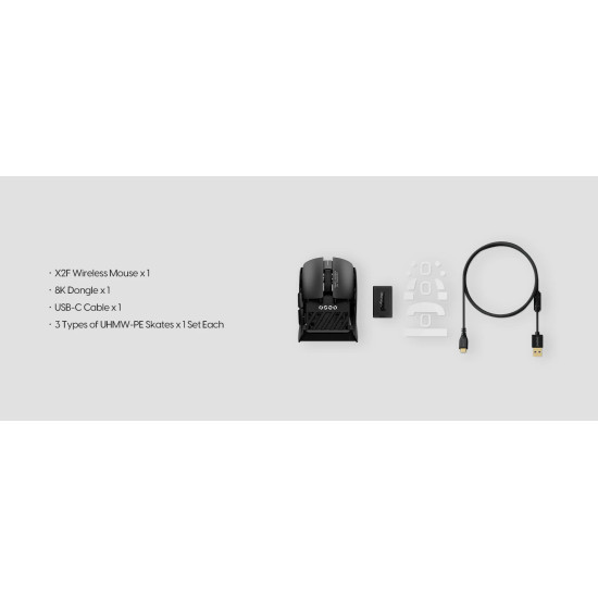 Безжична мишка Pulsar Wireless Gaming Mouse X2F Black [Pulsar LAB] - 8K, Black