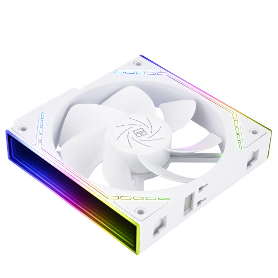 Комплект вентилатори Thermalright TL-M12QRW, 120 mm, Reverse Blade, 1500 RPM, Infinity Mirror, Daisy-Chain, A-RGB, 3 броя, White