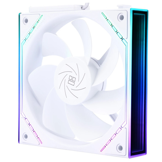 Комплект вентилатори Thermalright TL-M12QRW, 120 mm, Reverse Blade, 1500 RPM, Infinity Mirror, Daisy-Chain, A-RGB, 3 броя, White