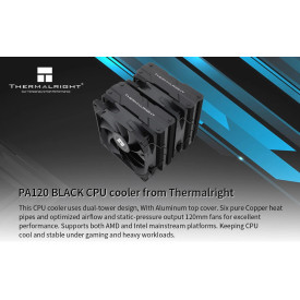 Охладител за процесор Thermalright CPU Cooler Peerless Assassin 120 Black - Dual-Tower - LGA1851/LGA1700/AM5