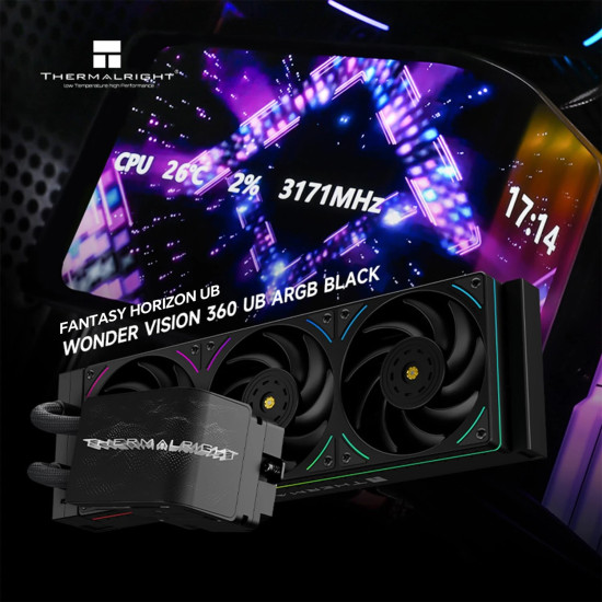 Водно охлаждане Thermalright Wonder Vision 360 UB ARGB Black, 403 x 120 x 27, ARGB, Black