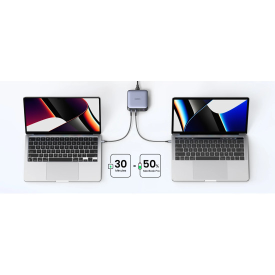 Зарядно Ugreen Charger Wall 100W GaN Nexode CD328, 1 x USB-A, 3 x Type-C - 90928