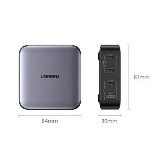 Зарядно Ugreen Charger Wall 100W GaN Nexode CD328, 1 x USB-A, 3 x Type-C - 90928