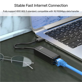 Адаптер Unitek USB to LAN 100Mbps black - H1208B