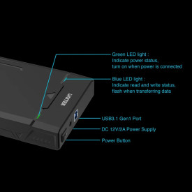 Външна кутия за диск Unitek Storage - Case DiskGuard Raiden - 2.5/3.5 inch USB3.0 UASP - Y-3035