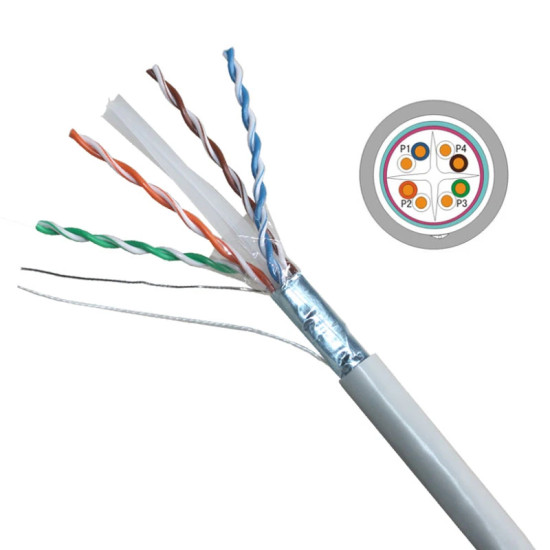 Мрежови кабел VCom FTP cable 4Pair Cat6 23AWG 305m - NC624-305