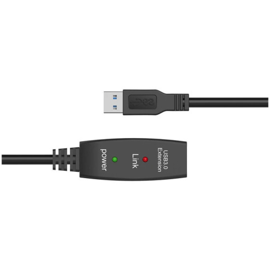 USB кабел VCom USB 3.0 AM / AF Active Extension Cable 5M Black - CU827A-5.0m