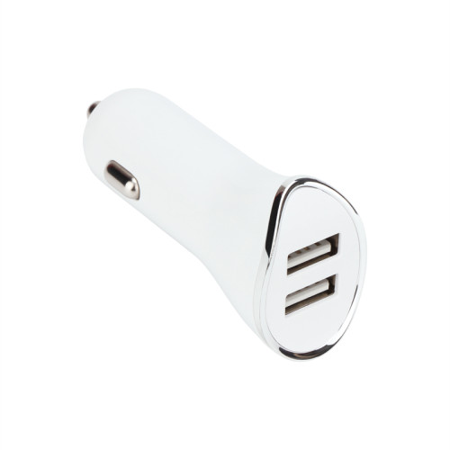 Зарядно VCom Charger Car - 2xUSB 10.5W White - M077-W