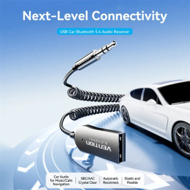 Блутут за кола Vention Car Bluetooth 5.4 audio receiver USB, 3.5mm jack - NAIHG