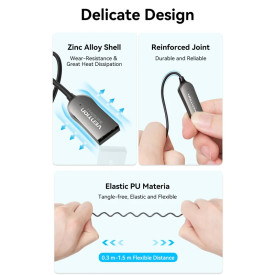 Блутут за кола Vention Car Bluetooth 5.4 audio receiver USB, 3.5mm jack - NAIHG
