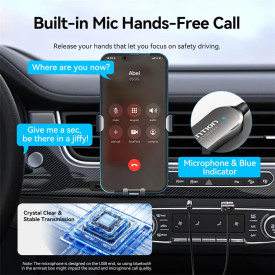 Блутут за кола Vention Car Bluetooth 5.4 audio receiver USB, 3.5mm jack - NAIHG