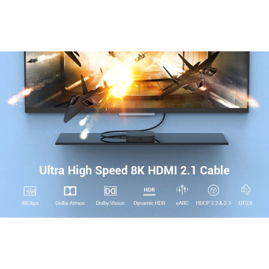 HDMI кабел Vention Cable HDMI 2.1 - 1.5m - 8K/60Hz Black - AANBG