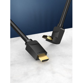 HDMI кабел Vention HDMI Right Angle 90 Degree v2.0 M / M 4K/60Hz Gold - 2M Black - AARBH