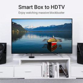 HDMI кабел Vention HDMI Right Angle 90 Degree v2.0 M / M 4K/60Hz Gold - 2M Black - AARBH
