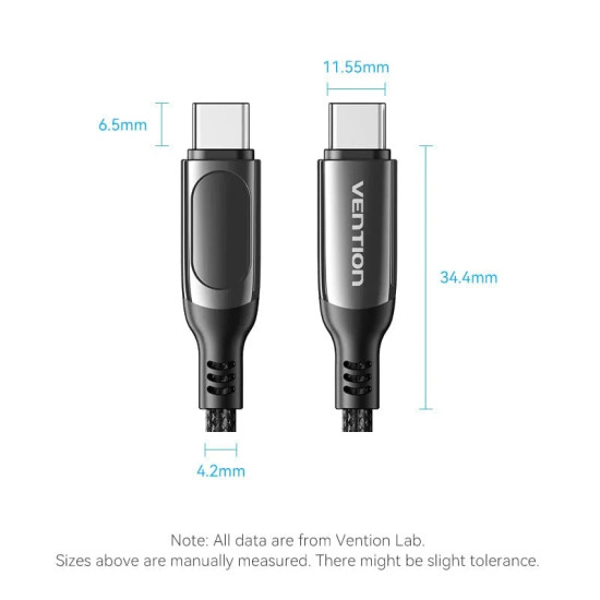 Vention кабел USB2.0 Type-C/Type-C 100W 1.2m - TAYBAV