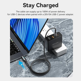 Vention кабел USB2.0 Type-C/Type-C 100W 1.2m - TAYBAV