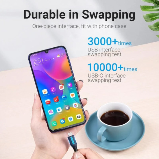 USB кабел Vention USB3.0 A M / USB-C M 0.5m - COZBD
