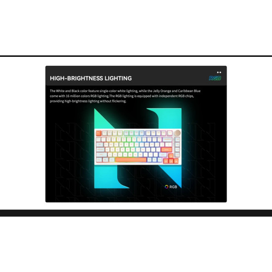 Безжична клавиатура VGN Wireless Gaming Mechanical Keyboard - N75 PRO Caribbean Blue - Azure Switches [Linear]