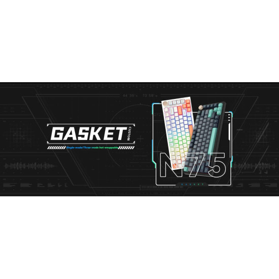 Безжична клавиатура VGN Wireless Gaming Mechanical Keyboard - N75 PRO Caribbean Blue - Azure Switches [Linear]