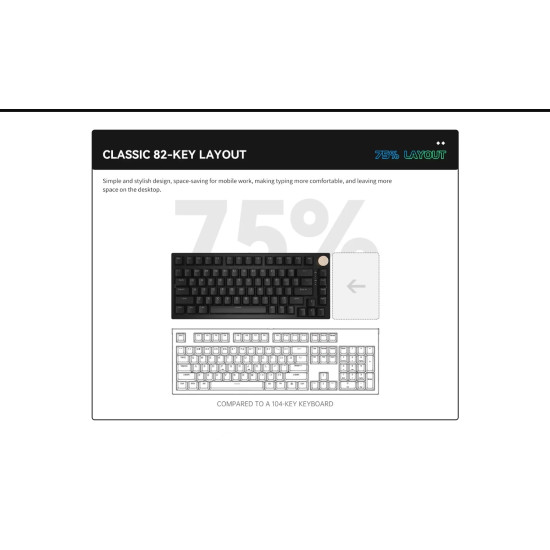 Безжична клавиатура VGN Wireless Gaming Mechanical Keyboard - N75 PRO Caribbean Blue - Azure Switches [Linear]