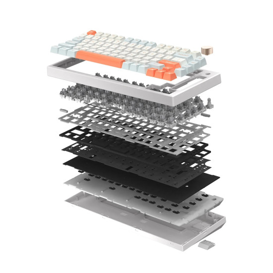 Безжична клавиатура VGN Wireless Gaming Mechanical Keyboard - N75 PRO Jelly Orange - Azure Switches, RGB
