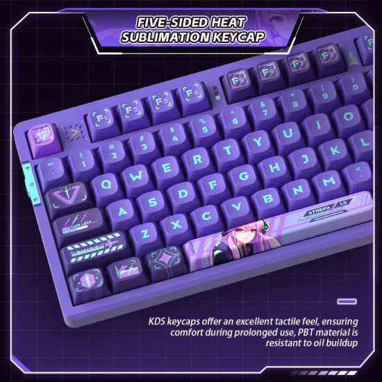 Безжична клавиатура VGN Wireless Professional Gaming Mechanical Keyboard - V87 PRO Athena - Aniya Switches, BT5.0, 2.4G