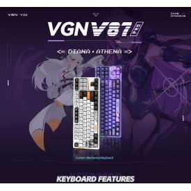 Безжична клавиатура VGN Wireless Professional Gaming Mechanical Keyboard - V87 PRO Side Engraving - Aniya Switches