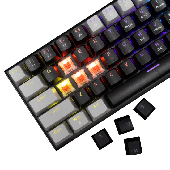 Клавиатура White Shark Gaming Mechanical Keyboard WAKIZASHI 2 - Red Switches (English US), Black, Gray