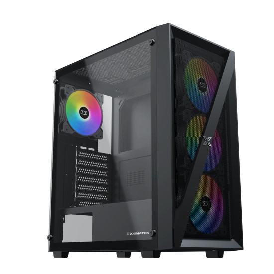 Кутия за компютър Xigmatek Blade - 4 RGB Fans, Black