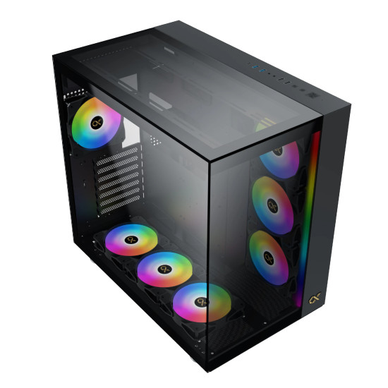 Кутия за компютър Xigmatek AQUA ULTRA - 7 ARGB Fans, Black