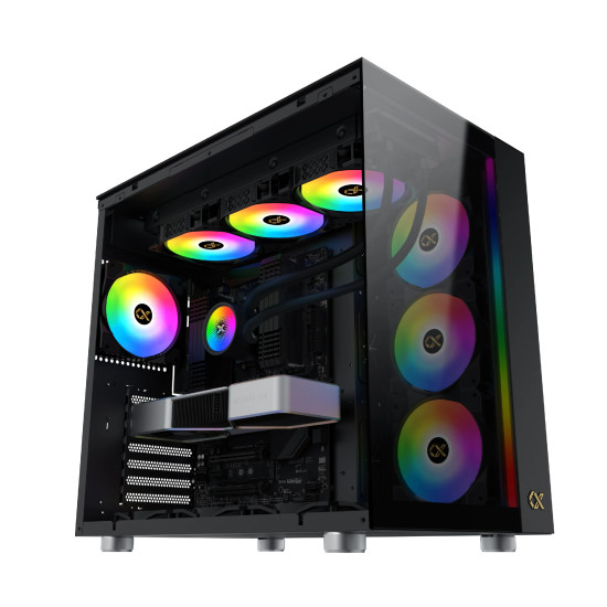 Кутия за компютър Xigmatek AQUA ULTRA - 7 ARGB Fans, Black
