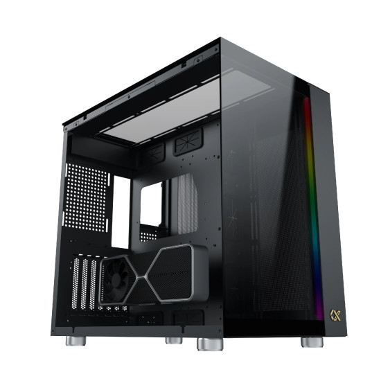 Кутия за компютър Xigmatek AQUA ULTRA - 7 ARGB Fans, Black