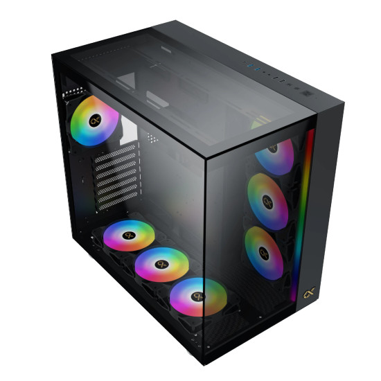 Кутия за компютър Xigmatek AQUA ULTRA - 7 ARGB Fans, Black