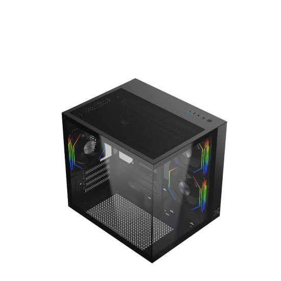Кутия за компютър Xigmatek Case mATX - Aqua M Lite - 5 ARGB Fans