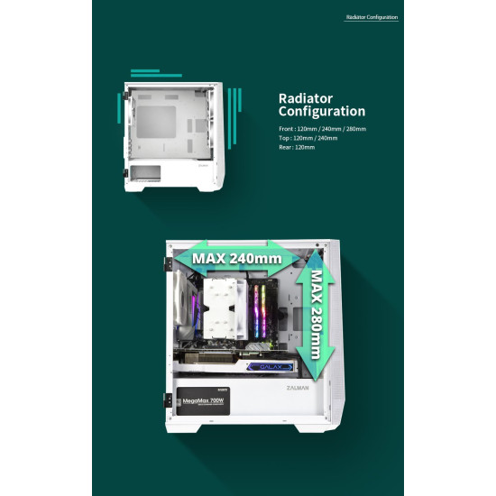 Кутия за компютър Zalman Gaming Case mATX - Z1 Iceberg White