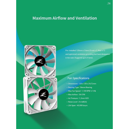 Кутия за компютър Zalman Gaming Case mATX - Z1 Iceberg White