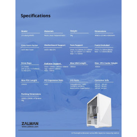 Кутия за компютър Zalman Gaming Case mATX - Z1 Iceberg White